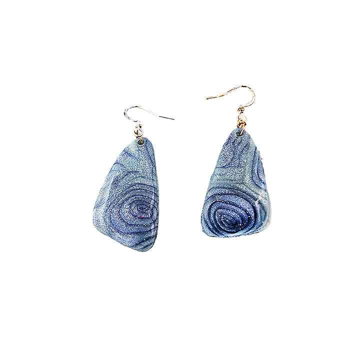 🌊 Blue Swirl Teardrop Earrings