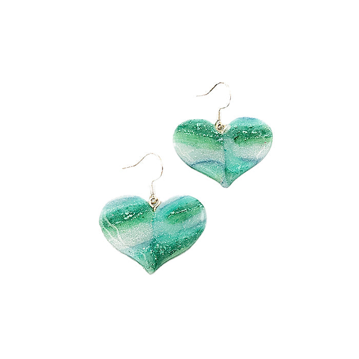 π Marbled Heart Dangles