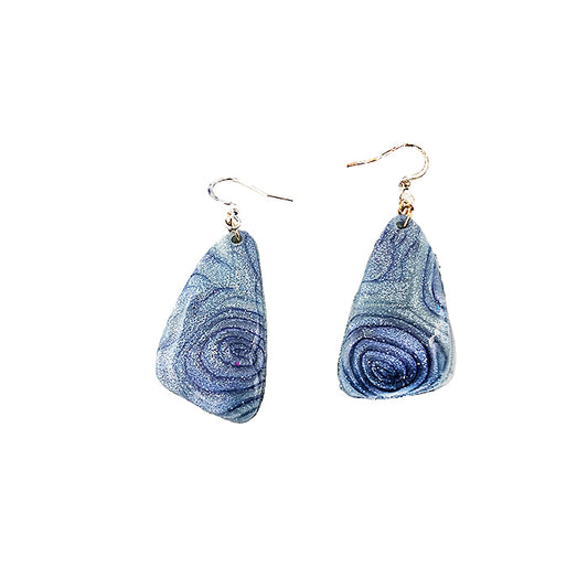 🌊 Blue Swirl Teardrop Earrings