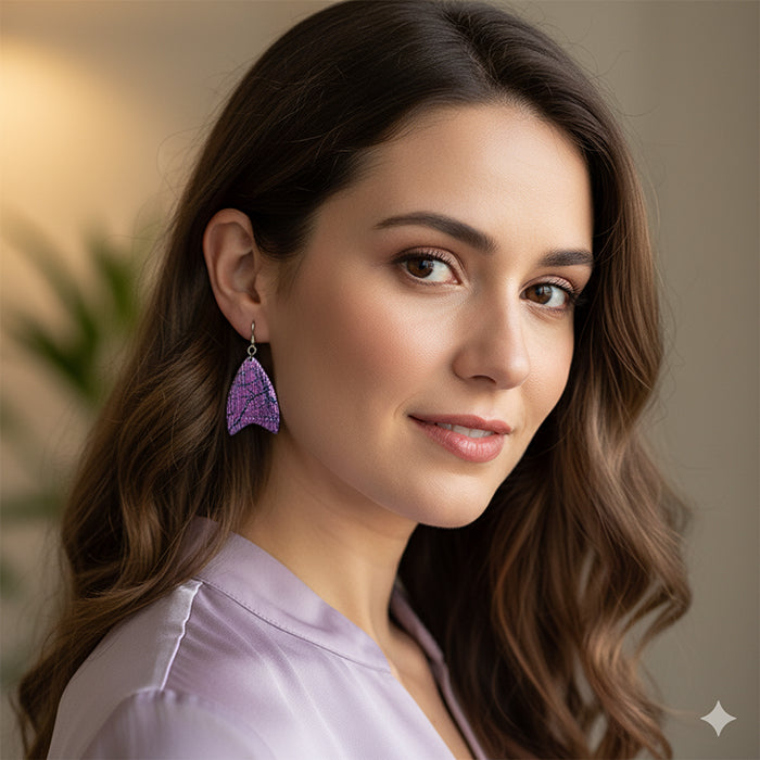 💜 Purple Passion Butterfly Wing Earrings