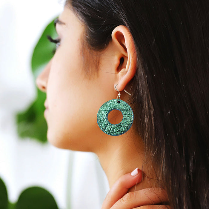 🌿 Verdigris Halo Earrings