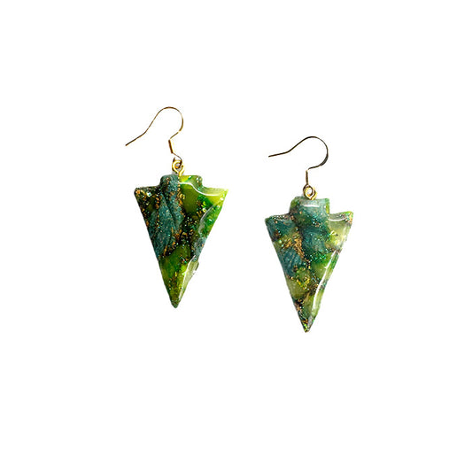 🏹 Forest Gem Arrowhead Earrings