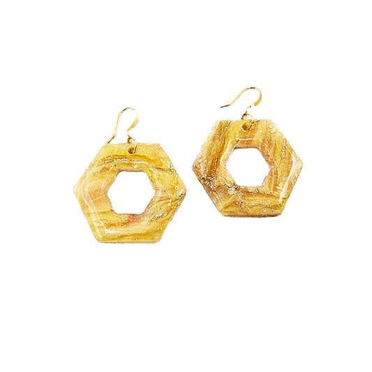 🍂 Sunlit Hexagon Earrings