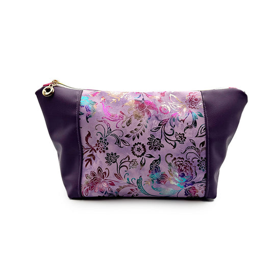💜 Floral Fantasy in purple Peek-a-Boo Pouch